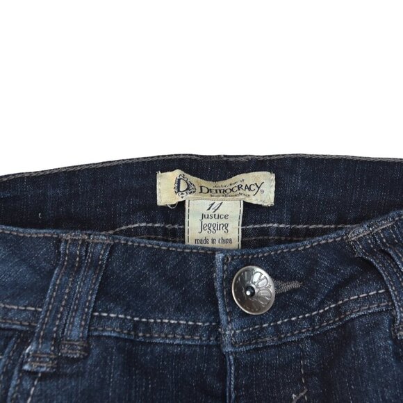 Democracy Justice Jeggings Size 14 Dark Indigo Blue Denim Leggings Jeans - Picture 3 of 8